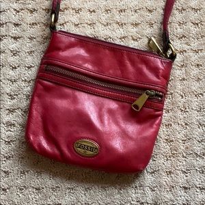 Fossil red crossbody purse
